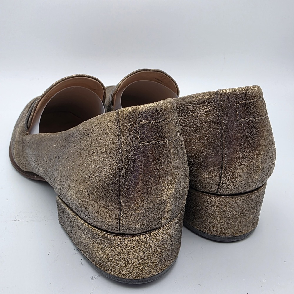 Vintage Belle Sigerson Morrison Effia Loafers‎ Women 8.5 Gold Metallic Designer - Picture 6 of 10